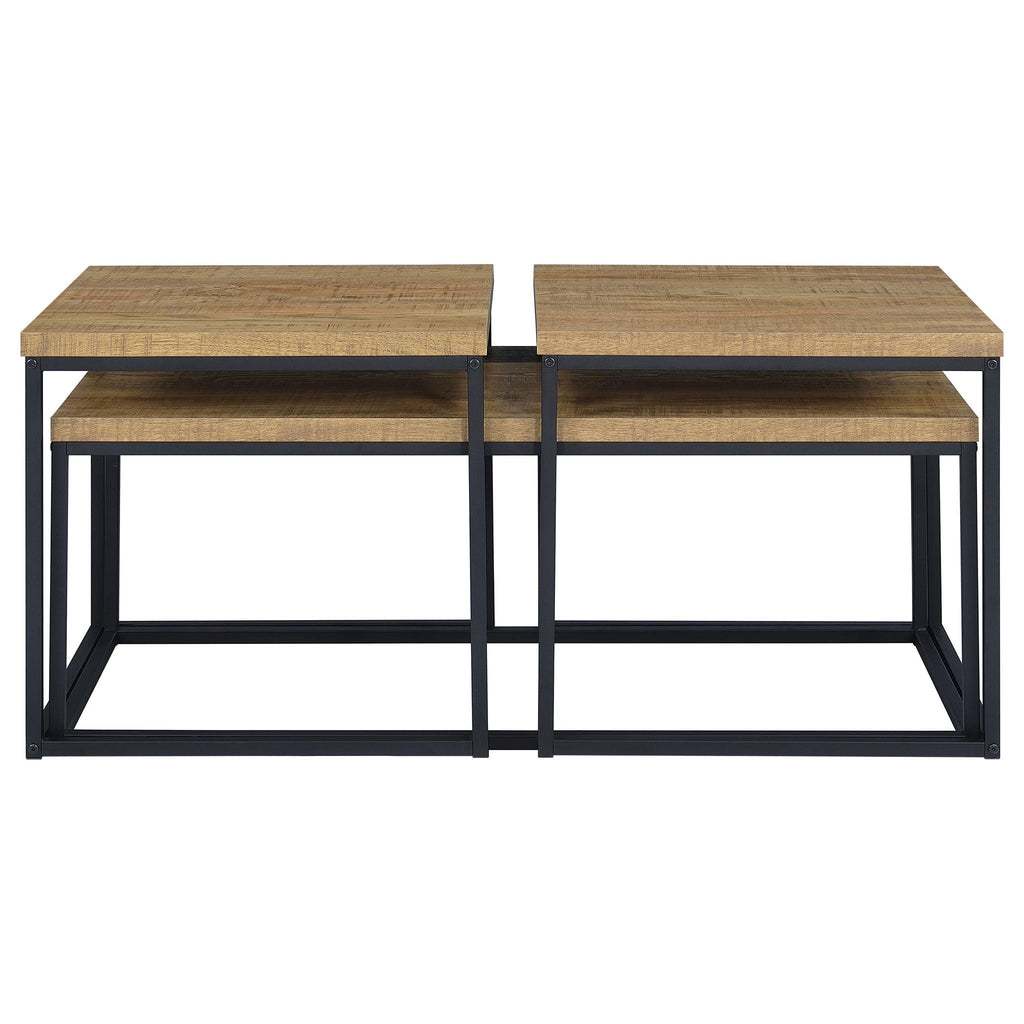 Straden 3-piece Engineered Wood Coffee Table Set Mango and Black