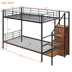 Bunk Bed With Lateral Storage Ladder And Wardrobe