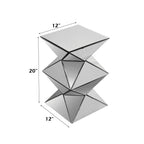 Dominic - 20"H Pedestal Stand - Mirrored