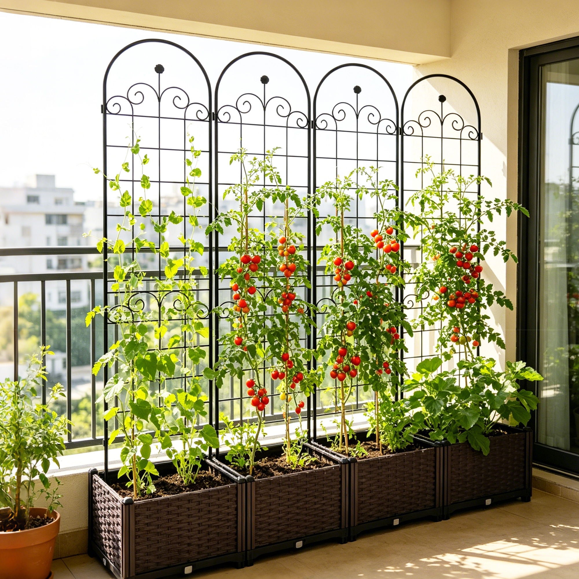 Metal Garden Trellis For Climbing Plants Outdoor Rustproof Plant Support Rose Trellis Netting Trellis
