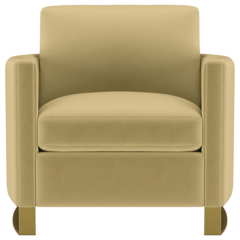 Corliss Upholstered Curved Track Arm Chair Camel