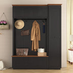 Entryway Hall Tree With Storage Bench, Coat Rack Shoe Bench With Cabinets