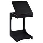 Ralston C-Shaped Lift-Top Sofa Side Table With Casters Black
