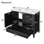Bathroom Vanity, Modern Bathroom Cabinet With Sink Combo Set, Bathroom Storage Cabinet With A Soft Closing Door And 3 Drawers, Solid Wood Frame