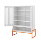 Modern Metal Shoe Cabinet With DoublebSided Doors And Adjustable Partitions