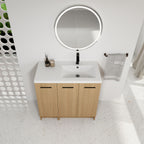 Wall Mounted Floating Bathroom Vanity With Sink, 3 Door Modular Cabinet