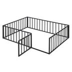 Metal Floor Bed Frame With Fence And Door