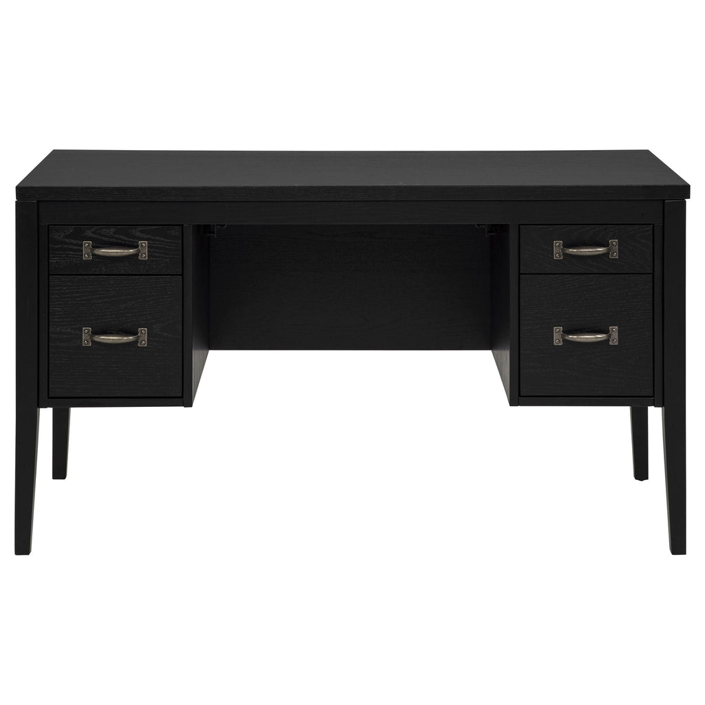 Graham 54-inch 4-drawer Double Pedestal Lift Top Computer Desk Black
