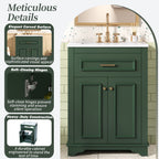 Bathroom Vanity With Integrated Sink, 2 Door Cabinet With Tip Out Drawer, Rectangular Design