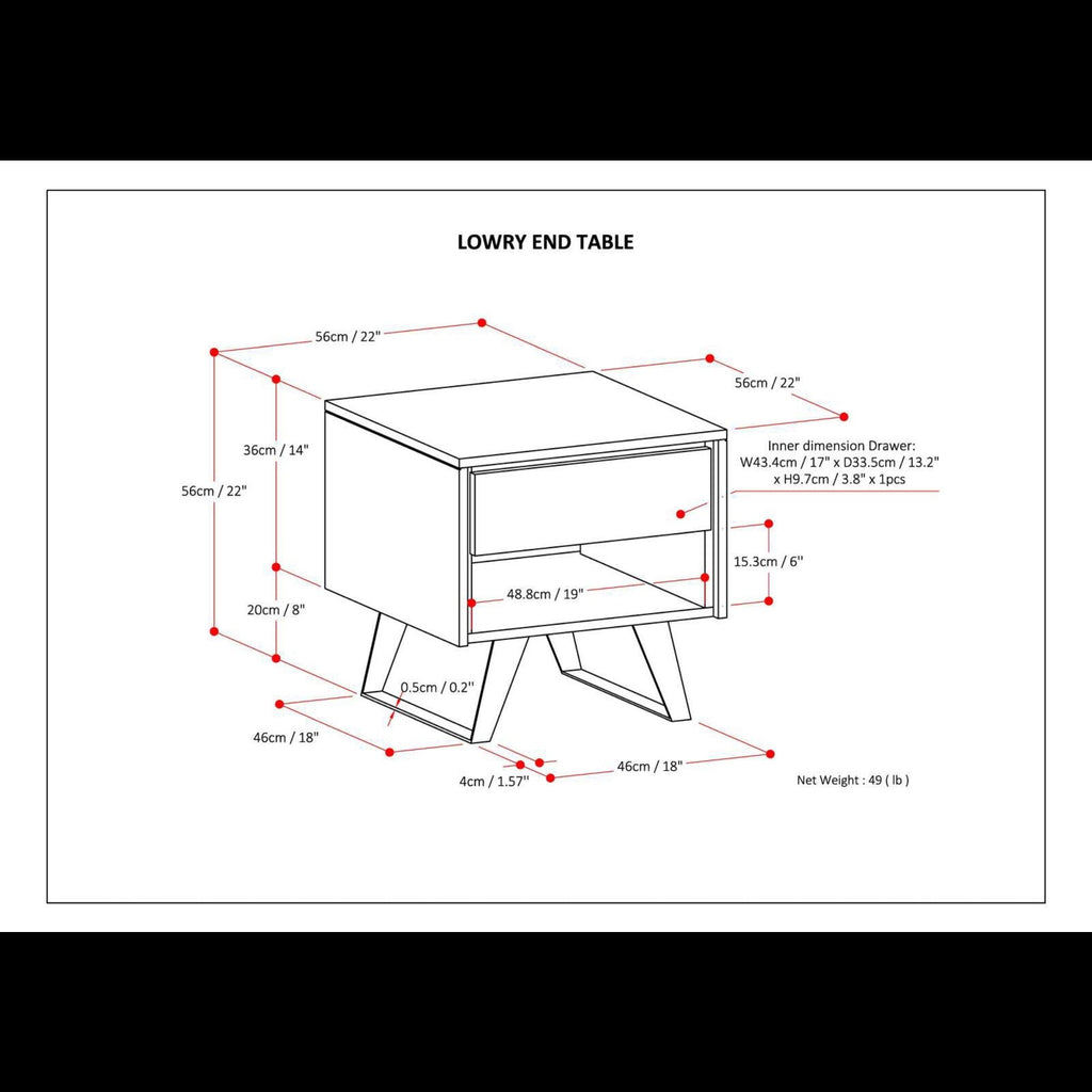 Lowry - Handcrafted End Table