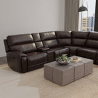 Brazil - Power Sectional With Adjustable Headrest & Footrest - Dark Brown