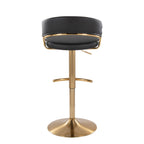 Jie - Contemporary Adjustable Barstool With Swivel With Rounded T Footrest (Set of 2)