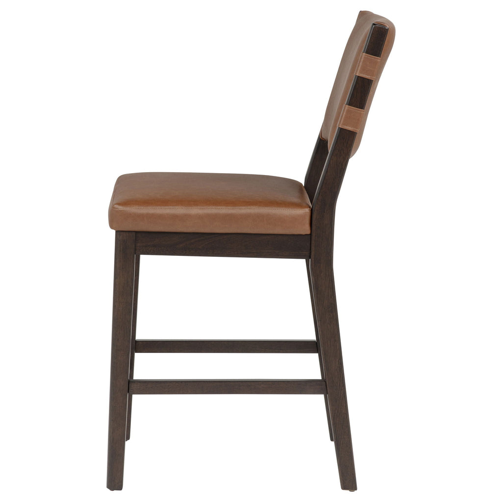 Tegan Faux Leather Upholstered Counter Height Chair Cognac (Set of 2)