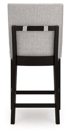 Neymorton - 5 Pc. - Rectangular Dining Room Counter Table, 4 Barstools - Dark Grayish Brown