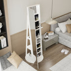 Swivel Jewelry Cabinet With Full Length Mirror