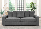 Luxe Sofa With 5 Matching Toss Pillows, Sleek Design, Spacious And Comfortable 3 Seater Couch