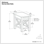 Kitchener - Narrow Side Table - Warm Walnut Brown