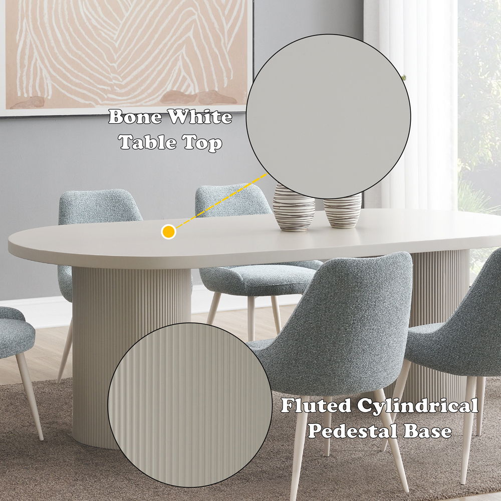 Laela - Dining Table - Bone White