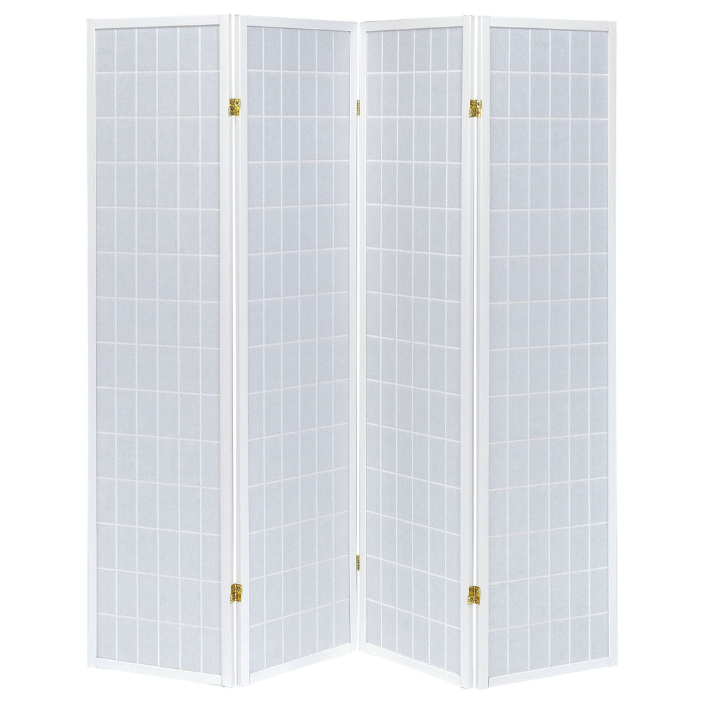 Roberto 4-Panel Room Divider Folding Shoji Screen White