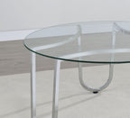 Beller Round Tempered Glass Top End Side Table Chrome