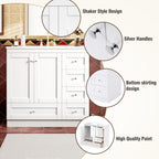 Shaker Free Standing Bathroom Vanity Cabinet & Sink, Soft Close Drawers, Soft Close Doors