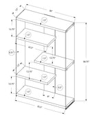 Bookshelf, Bookcase, Etagere, 5 Tier, Office, Glossy Contemporary & Modern - White