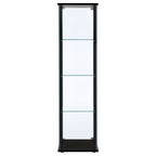 Cyclamen 4-shelf Clear Glass Curio Display Cabinet Black