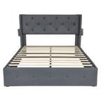 Bed With Gas Lift Storage, USB Ports