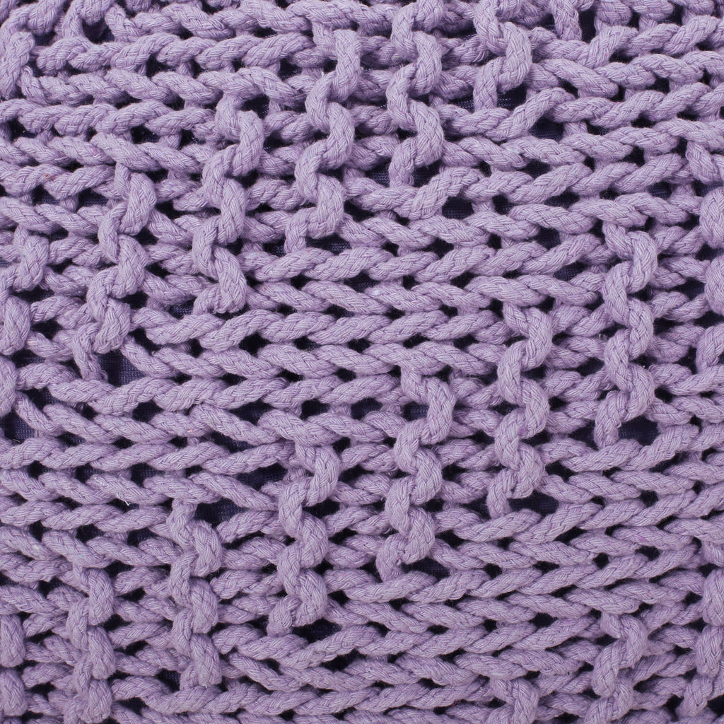 Bordeaux - Knitted Round Pouf Ottoman