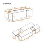 Extendable Coffee Table With 2 Hidden Storage Space And 2 Drawers For Living Room