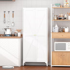 Adjustable 2 Door Kitchen Pantry Cabinet With Striped Design