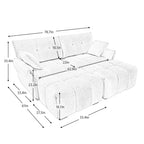 Sofa Set With Ottoman And Pillows, Textured, High Resilience Cushions