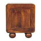 Open Woven Bedside Table, 1 Drawer - Chestnut