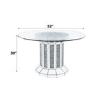 Noralie - Dining Table - Clear Glass Top & Mirrored & Faux Diamonds