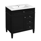 Bathroom Vanity With Top Sink, 2 Drawers & Tip Out Drawer