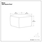 Elmer - Square Woven Pouf - Natural / Gray