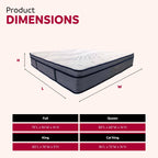 Hybrid Plush Foam Mattress, Soft Polyester Knit Cover, Multi Layer Foam Mattress - White / Gray - King