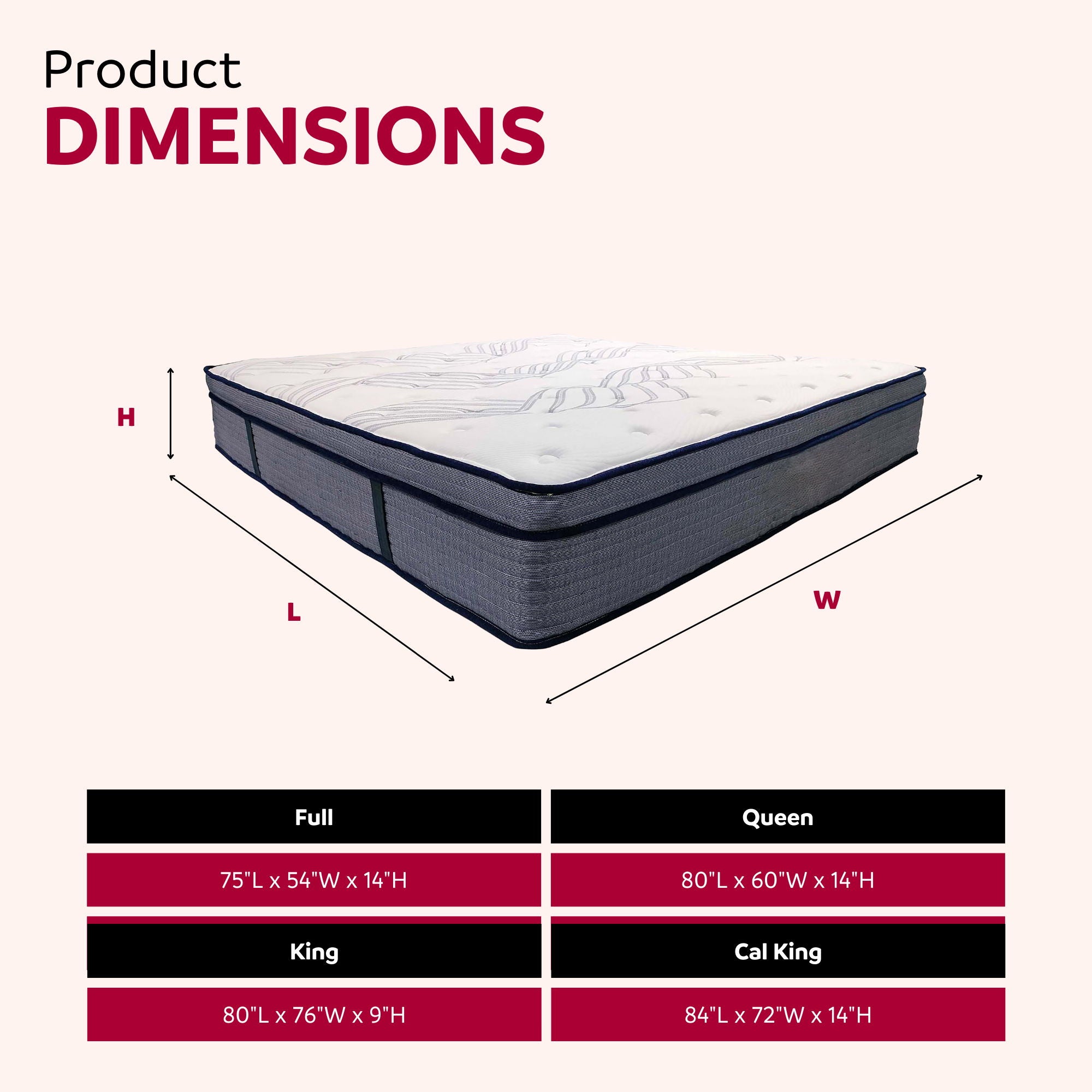 Hybrid Plush Foam Mattress, Soft Polyester Knit Cover, Multi Layer Foam Mattress - White / Gray - King