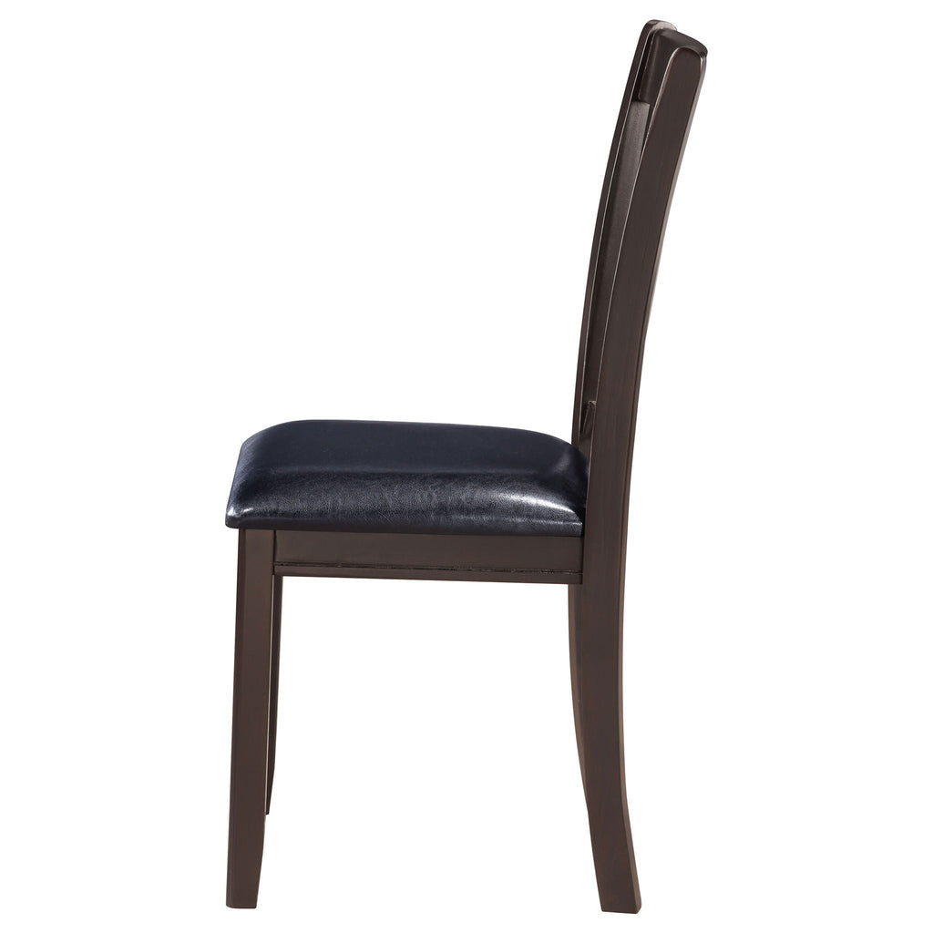 Lavon Wood Dining Side Chair Black and Espresso (Set of 2)