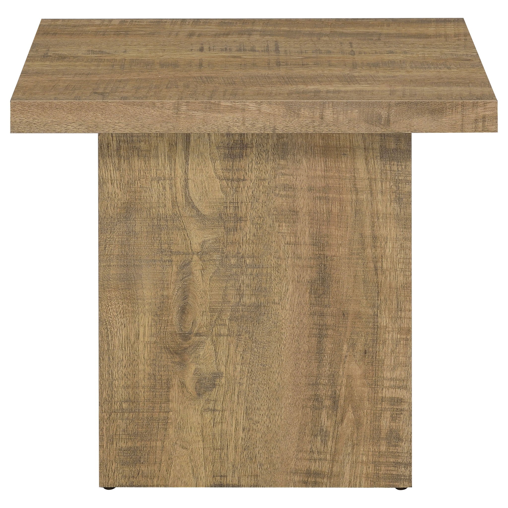 Devar Square Engineered Wood End Table Mango Brown