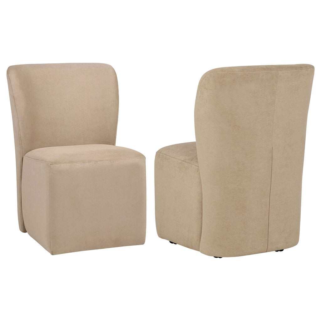 Jaelynn Upholstered Parsons Dining Side Chair Tan (Set of 2)