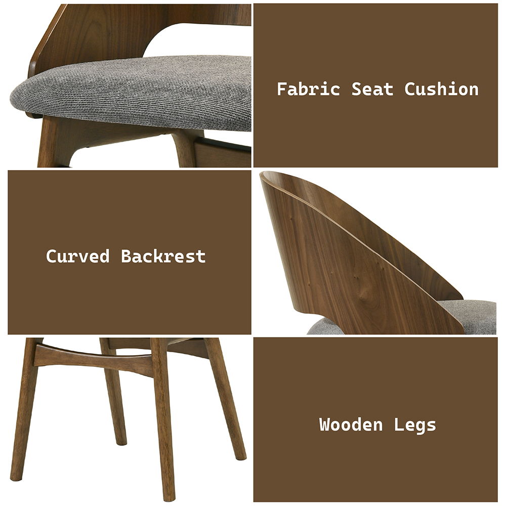 Delmon - Side Chair (Set of 2) - Dark Walnut / Gray