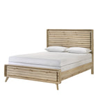 Panel Bed With Slatted Headboard And Footboard