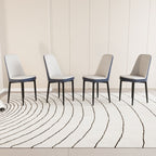 Modern Dining Chair With Cushions And Metal Legs