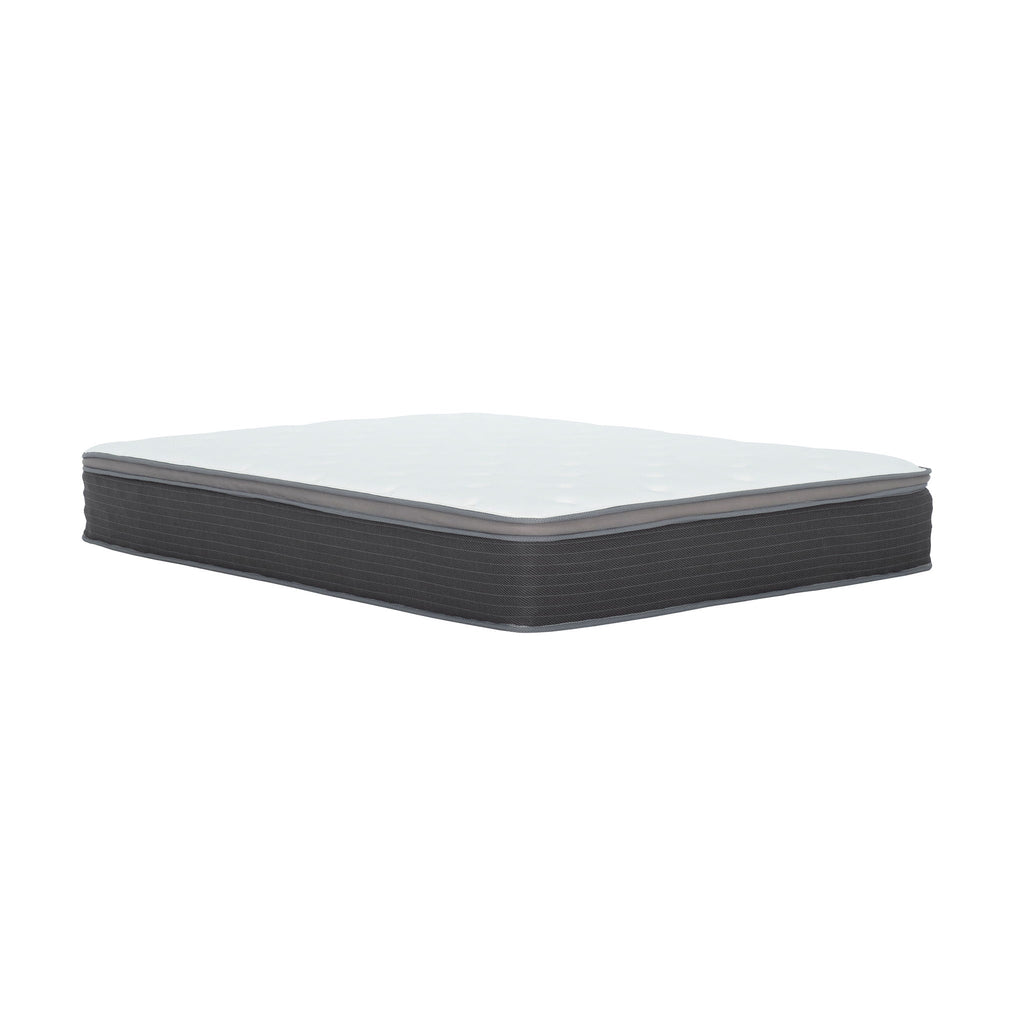 12'' Hybrid Mattress In A Box, Plush Gel Memory Foam Mattress Top With Pocket Coil Base - Gray / White - Queen