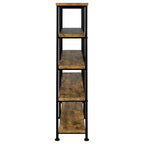 Analiese 63-inch 4-shelf Double Bookshelf Rustic Nutmeg