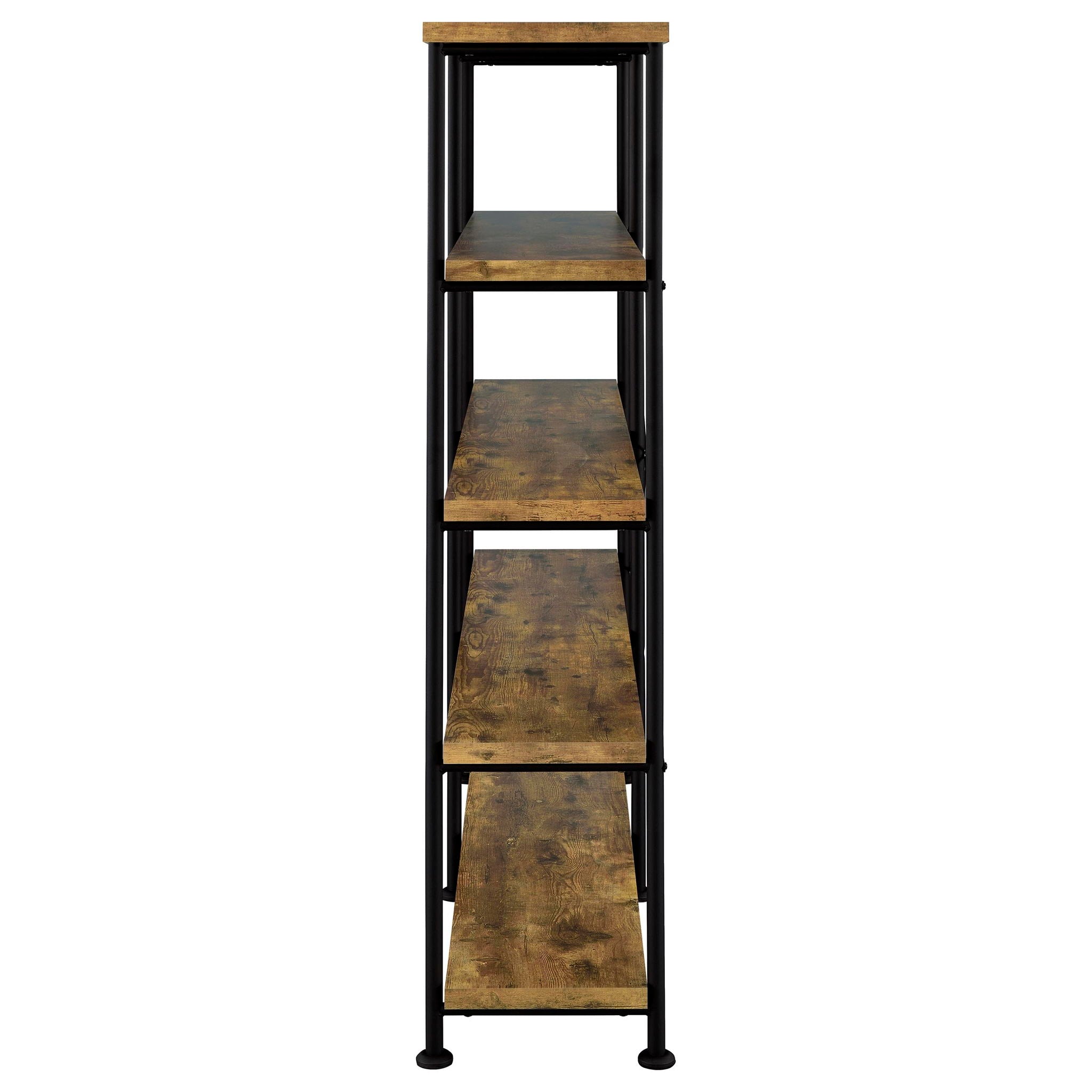 Analiese 63-inch 4-shelf Double Bookshelf Rustic Nutmeg