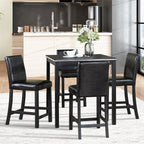 5 Pieces Counter Height Table Set, Kitchen Table With Square Table And 4 Upholstered Chairs