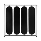 Large 4 Oval Wall Mirror With Square Frame, Home Decor For Living Room, Bedroom, Entryway, Office - Black