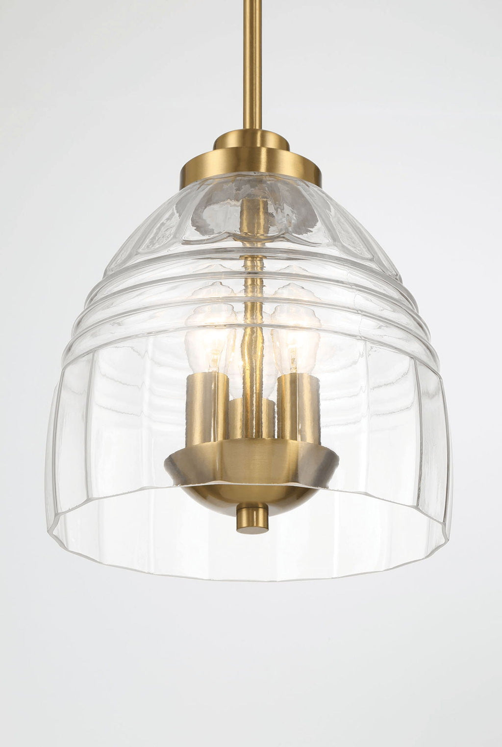 Ember - 3 Candle Lights Chain Pendant - Clear / Gold